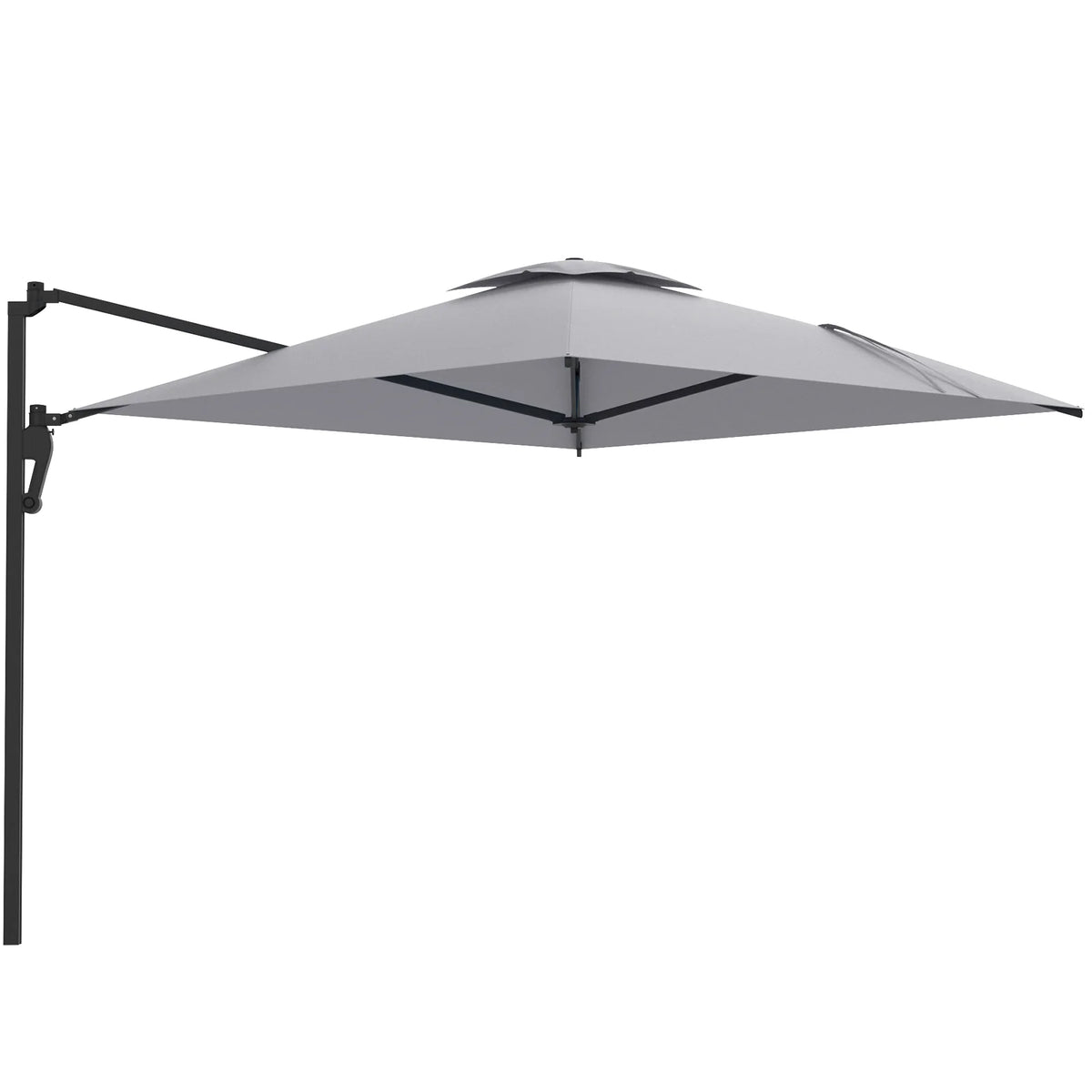 AECOJOY 10ft Cantilever Patio Umbrella, Large Rectangle Umbrella 180° Rotation Offset, Grey
