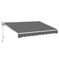 AECOJOY 13'×10' Manual Retractable Awning Sun Shade, Patio Awning Canopy