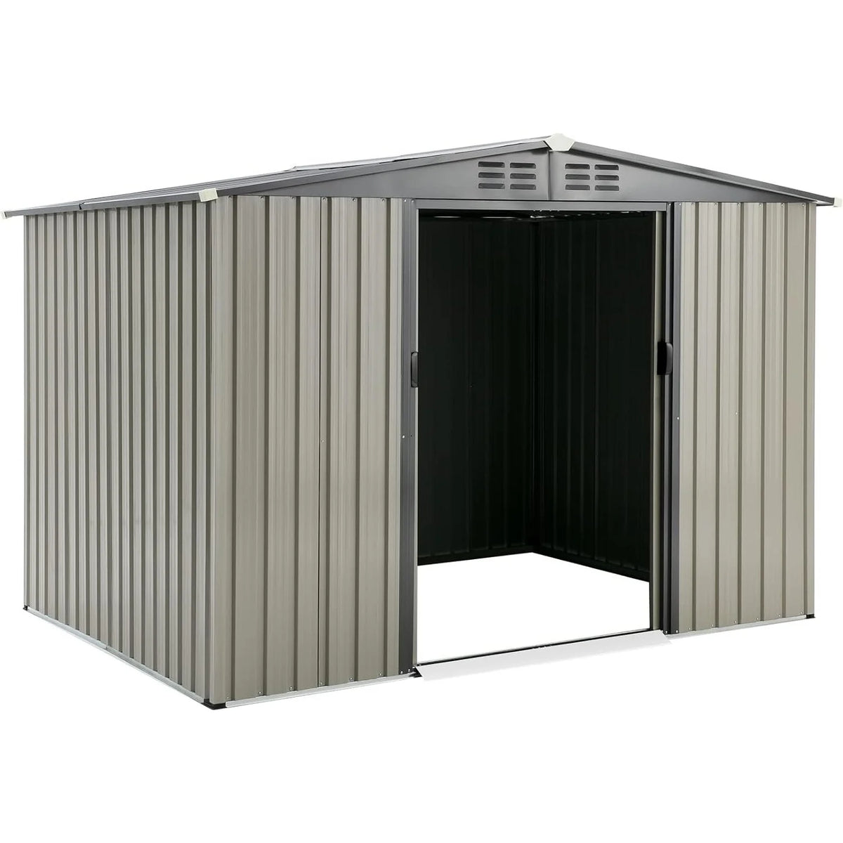 AECOJOY 8x6 Ft Outdoor Storage Tool Shed, Gray
