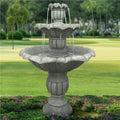 48�?h Outdoor Floor Water Fountain, 3 - Tiers Concrete Water Fountain with Submersible Electric Pump - Garden Cascading Waterfall for Yard Patio Lawn Home Decor