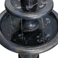 48�?h Outdoor Floor Water Fountain, 3 - Tiers Concrete Water Fountain with Submersible Electric Pump - Garden Cascading Waterfall for Yard Patio Lawn Home Decor