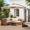 Tangkula 10ft Patio Umbrella with Base Included with 360 Degree Rotation