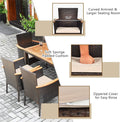 Tangkula Outdoor Patio Wicker Chairs Set of 6 for Poolside