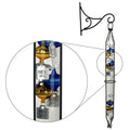 Glassic Gifts Outdoor Hanging Galileo Thermometer, Colored Glass Orbs with Free Bracket