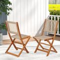 AECOJOY Outdoor Folding Chairs Set of 2, Wooden Patio Dining Chairs with High Back