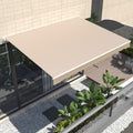 AECOJOY 13'×10' Manual Retractable Awning Sun Shade, Patio Awning Canopy