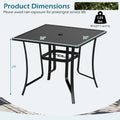 Tangkula 36” Square Patio Dining Table for 4 with Umbrella Hole