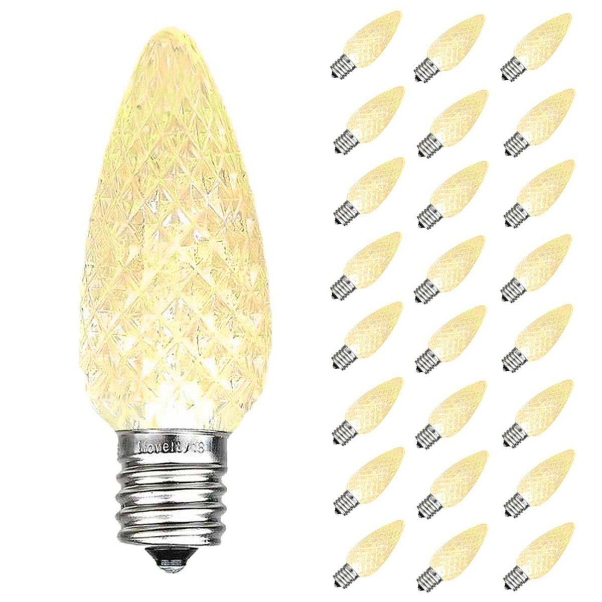 Novelty Lights 25 Pack C9 LED Outdoor Christmas Replacement Bulbs, E17/c9 Base, .5 Watt
