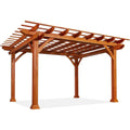 AECOJOY Wood Pergola 12'x10' Gazebo, Outdoor Pergola for Patio Deck Garden Backyard and Patio