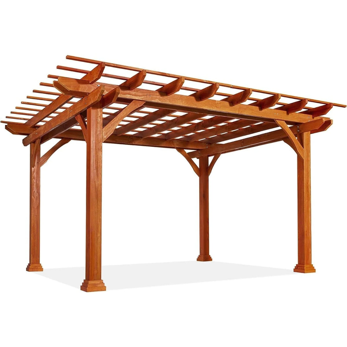 AECOJOY Wood Pergola 12'x10' Gazebo, Outdoor Pergola for Patio Deck Garden Backyard and Patio