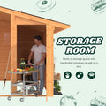 AECOJOY 20' × 12.5' Outdoor Wooden Gazebo with Storage Room