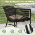 Tangkula Patio Chairs Set of 4 Upholstered Accent Chairs w/Curved Backrest