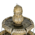 48�?h Outdoor Floor Water Fountain, 3 - Tiers Concrete Water Fountain with Submersible Electric Pump - Garden Cascading Waterfall for Yard Patio Lawn Home Decor