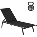 AECOJOY Patio Lounge Chairs, Outdoor Chaise Lounge with Wheels, Black