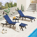 AECOJOY Outdoor Chaise Lounge, All Weather Pool Lounge Chairs Ergonomic Design (Navy, 1 PCs)