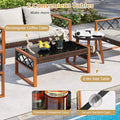 Tangkula 5 Pieces Wicker Patio Conversation Furniture Set