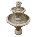 48�?h Outdoor Floor Water Fountain, 3 - Tiers Concrete Water Fountain with Submersible Electric Pump - Garden Cascading Waterfall for Yard Patio Lawn Home Decor
