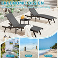AECOJOY Outdoor Chaise Lounge, All Weather Pool Lounge Chairs Ergonomic Design (Dark Grey, 1 PCs)