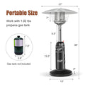 13,000 BTU Portable Tabletop Propane Patio Heater, Stainless Steel LP Gas Heater with Weighted Base & Adjustable Thermostat for Backyard, Restaurant