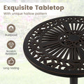 Tangkula 24" Outdoor Round Bar Table Cast Aluminum Heavy Duty Patio High Table with Stable Cross-Shaped Base