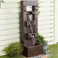 Outdoor Fountains and Indoor Waterfalls 4 Floor - Standing Water Fountain Outdoor with LED Lights for Garden, Living Room, Patio, Home Decor