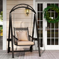 Tangkula Outdoor Patio Swing with Heavy-Duty Metal Frame