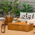 2-Piece Propane Fire Pit Table Set with 20 Gal. Tank Side Table, 48" 50,000 BTU Rectangular Outdoor Gas Fire Table w/Waterproof Cover for Patio Garden