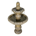 48�?h Outdoor Floor Water Fountain, 3 - Tiers Concrete Water Fountain with Submersible Electric Pump - Garden Cascading Waterfall for Yard Patio Lawn Home Decor