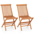 Tangkula Outdoor Folding Chairs with High Back and Slatted Seat