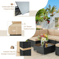 AECOJOY 7 Piece Outdoor Patio Furniture Set with Waterproof Cover, Black & Beige