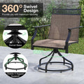 Outdoor Swivel Dining Chairs Set of 2/4 with Quick-Drying Fabric & Metal Frame, All-Weather Patio Chairs for Backyard Porch Lawn Garden