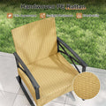 3 Piece Rattan Patio Rocking Bistro Set, Outdoor Wicker Rockers with Cushions & 2-Tier Tempered Glass Coffee Table for Porch, Balcony, Backyard