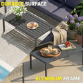 AECOJOY Aluminum Patio Furniture Set - 5 Seat Outdoor Sectional with Retractable Footrest Sofas & Coffee Table