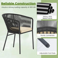 Tangkula Patio Chairs Set of 4 Upholstered Accent Chairs w/Curved Backrest