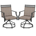 Outdoor Swivel Dining Chairs Set of 2/4 with Quick-Drying Fabric & Metal Frame, All-Weather Patio Chairs for Backyard Porch Lawn Garden