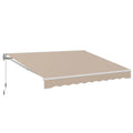 AECOJOY 13'×10' Manual Retractable Awning Sun Shade, Patio Awning Canopy