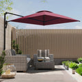 AECOJOY 10ft Cantilever Patio Umbrella, Large Rectangle Umbrella 180° Rotation Offset, Red