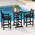 Adirondack Bar Chairs Set of 2/4, 29" HDPE Bar Height Outdoor Stools w/ Backrest & Footrest, All-Weather Backyard Patio High-Top Chairs