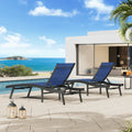 AECOJOY Outdoor Chaise Lounge, All Weather Pool Lounge Chairs Ergonomic Design (Navy, 1 PCs)