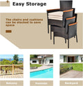 Tangkula Outdoor Patio Wicker Chairs Set of 6 for Poolside