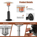 13,000 BTU Portable Tabletop Propane Patio Heater, Stainless Steel LP Gas Heater with Weighted Base & Adjustable Thermostat for Backyard, Restaurant
