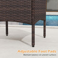 Tangkula 3 Piece Patio Bistro Set Rattan Wicker Outdoor Conversation Set with Cushions and Coffee Table