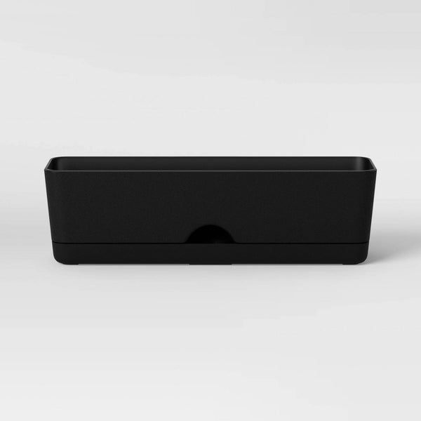 16"x5" Indoor/Outdoor Rectangular Self-Watering Window Box Black - Room Essentials