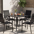 Tangkula 36” Square Patio Dining Table for 4 with Umbrella Hole