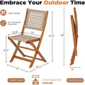 AECOJOY Outdoor Folding Chairs Set of 2, Wooden Patio Dining Chairs with High Back