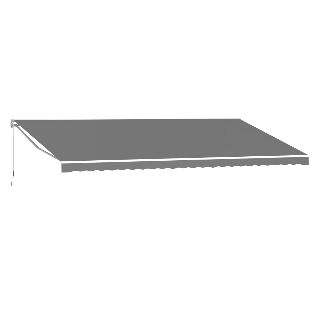 AECOJOY 12'x10' Manual Retractable Awning Sun Shade, Patio Awning Canopy