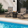 Outdoor Swivel Dining Chairs Set of 2/4 with Quick-Drying Fabric & Metal Frame, All-Weather Patio Chairs for Backyard Porch Lawn Garden