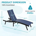 AECOJOY Outdoor Chaise Lounge, All Weather Pool Lounge Chairs Ergonomic Design (Navy, 1 PCs)