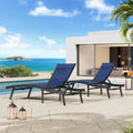 AECOJOY Outdoor Chaise Lounge, All Weather Pool Lounge Chairs Ergonomic Design (Navy, 2 PCs)
