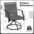 Outdoor Swivel Dining Chairs Set of 2/4 with Quick-Drying Fabric & Metal Frame, All-Weather Patio Chairs for Backyard Porch Lawn Garden
